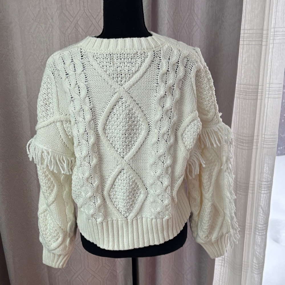 Industry Elegant Ivory Cable Knit Sweater - Picture 5 of 8
